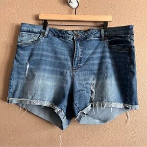 Kut from the Kloth Blue Distressed Katy Boyfriend Jean Shorts Size 20